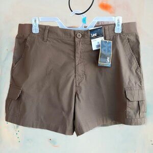 Lee Womens 5 Inch Comfort Waistband Shorts Size 18 Kangaroo Brown
